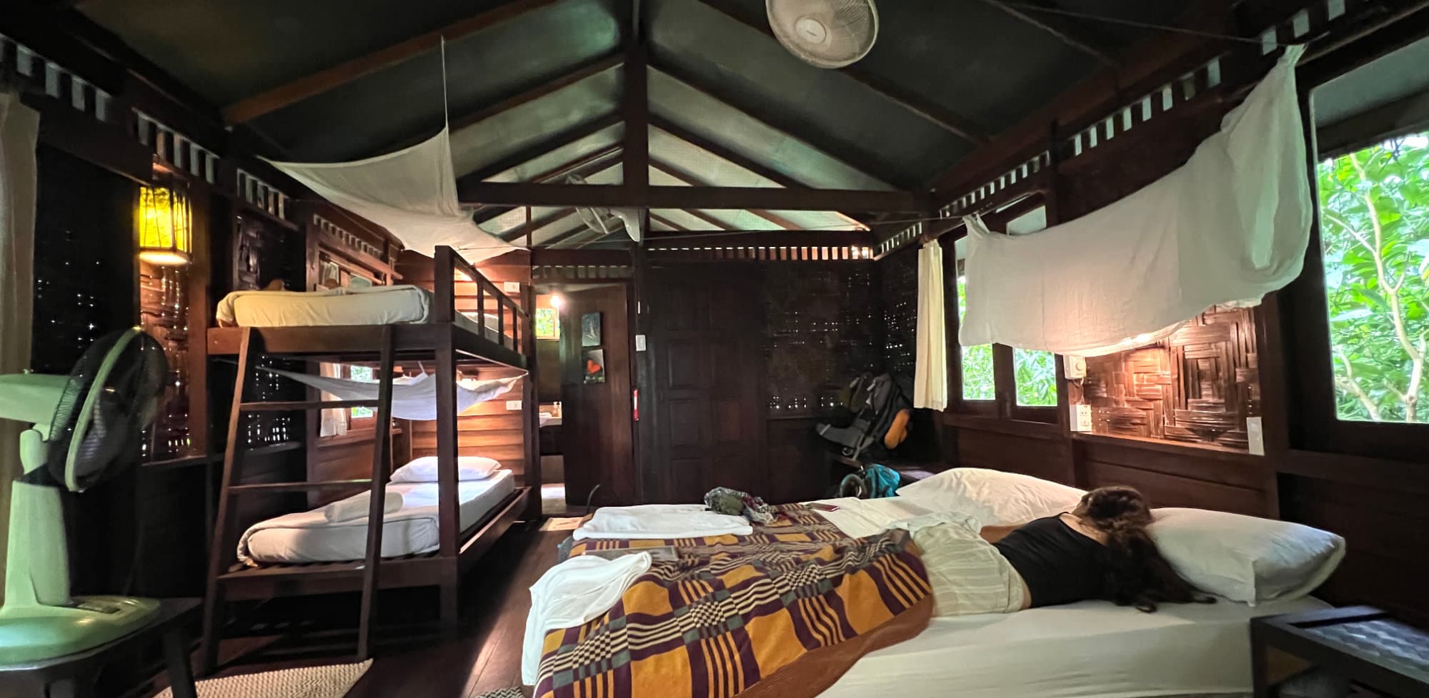 View from inside a treehouse at Our Jungle House