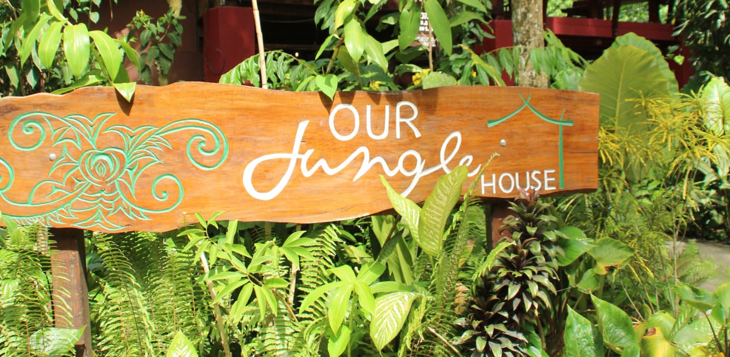 Entry sign at Our Jungle House