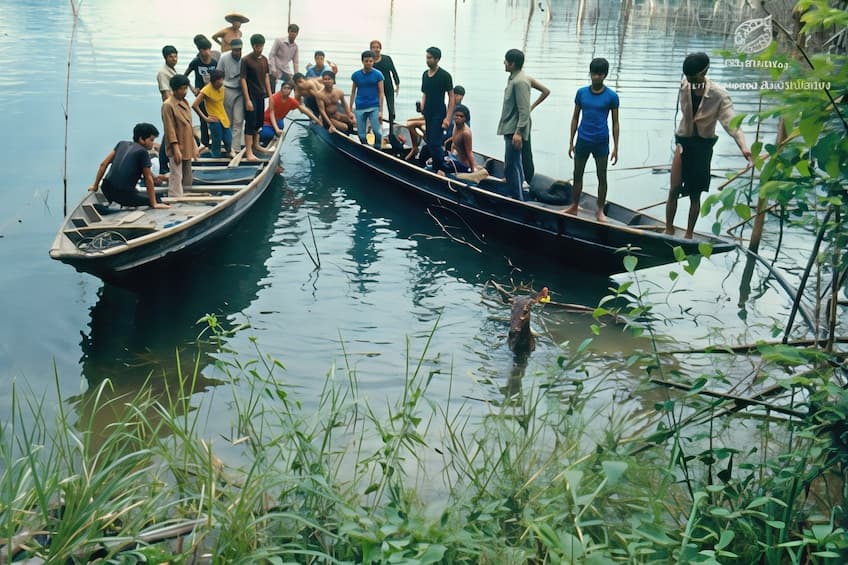 Rescue of animals from the lake