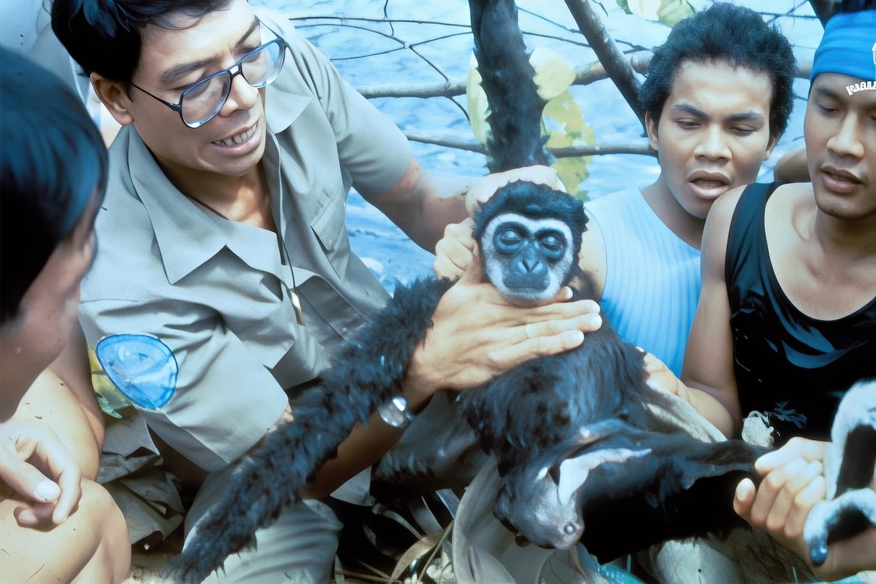Rescue of animals from the lake