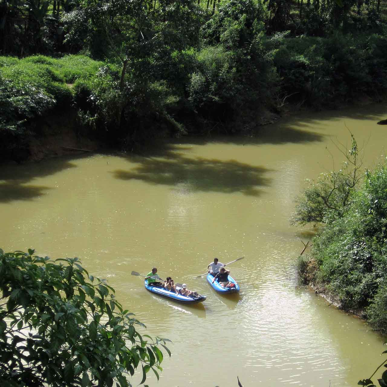 Canoeing down the river in Khao Sok