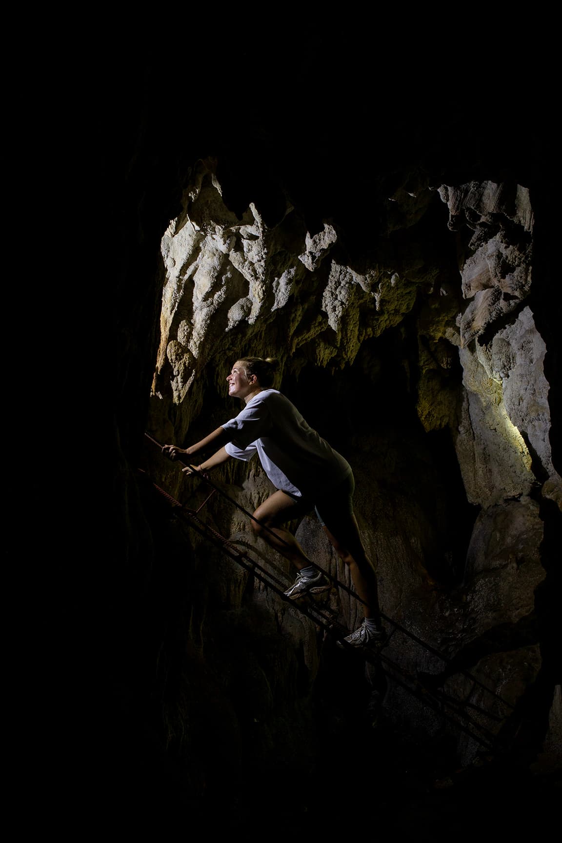 Exploring a limestone cave in Khlong Phanom National Park