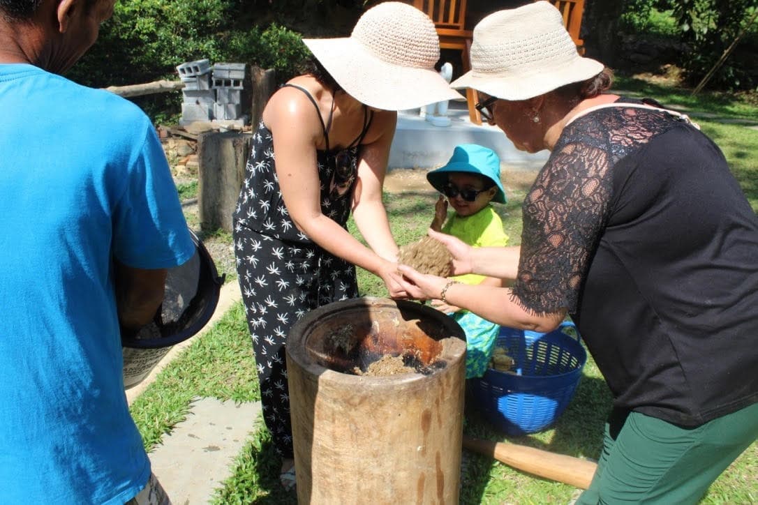 Preparing food for elephants