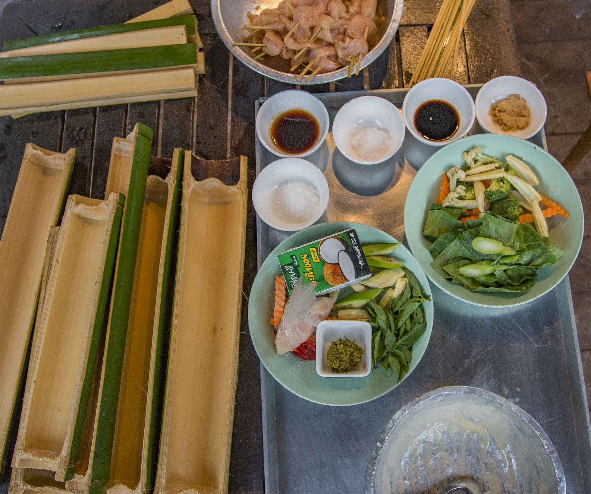 Preparing food in the jungle