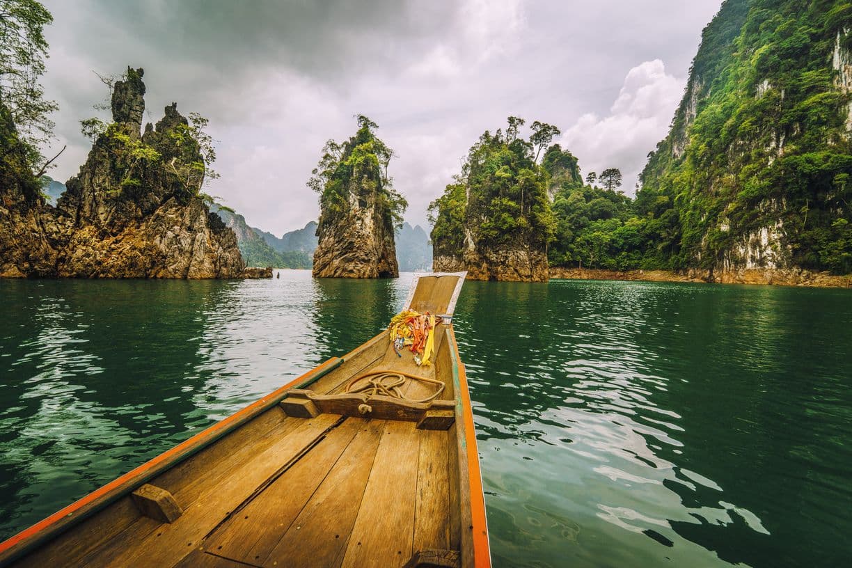 Boat on Cheow Larn lake