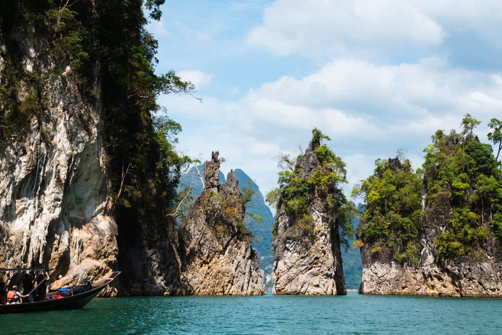 Karst mountains on Cheow Larn lake