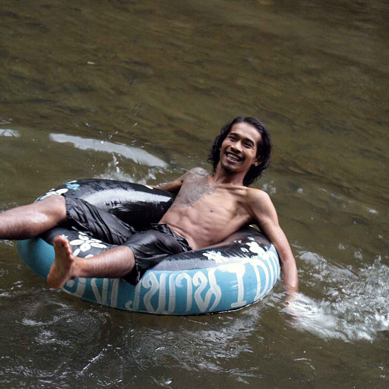 Floating down the river on a tube in Khao Sok