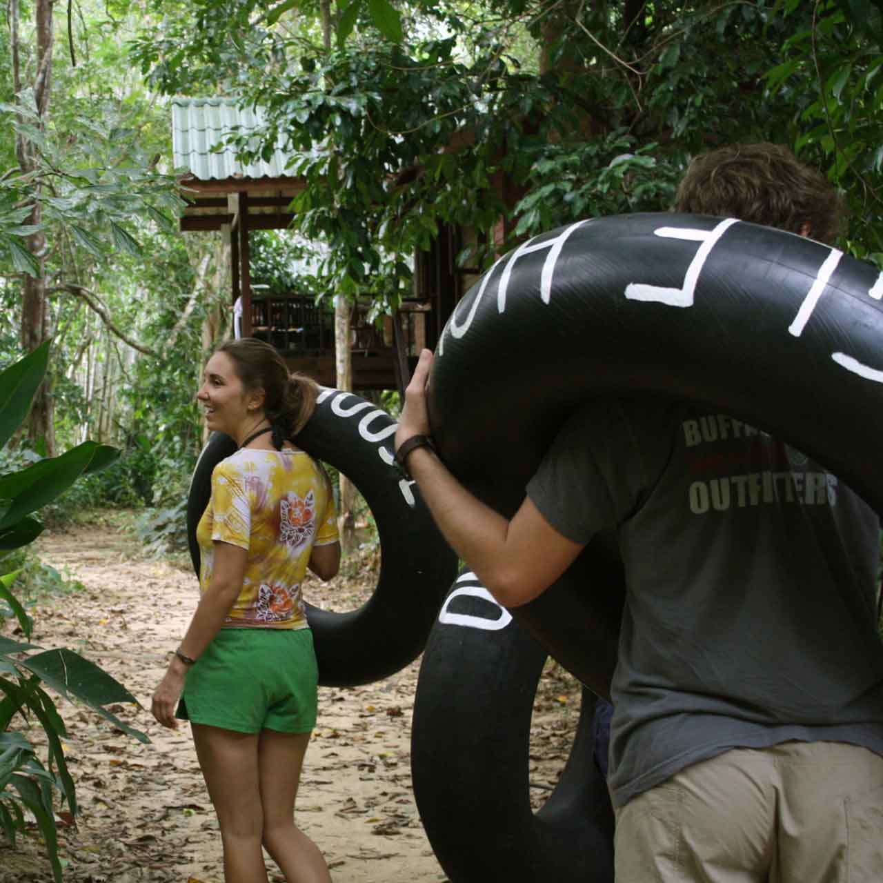 Getting ready to go river tubing in Khao Sok