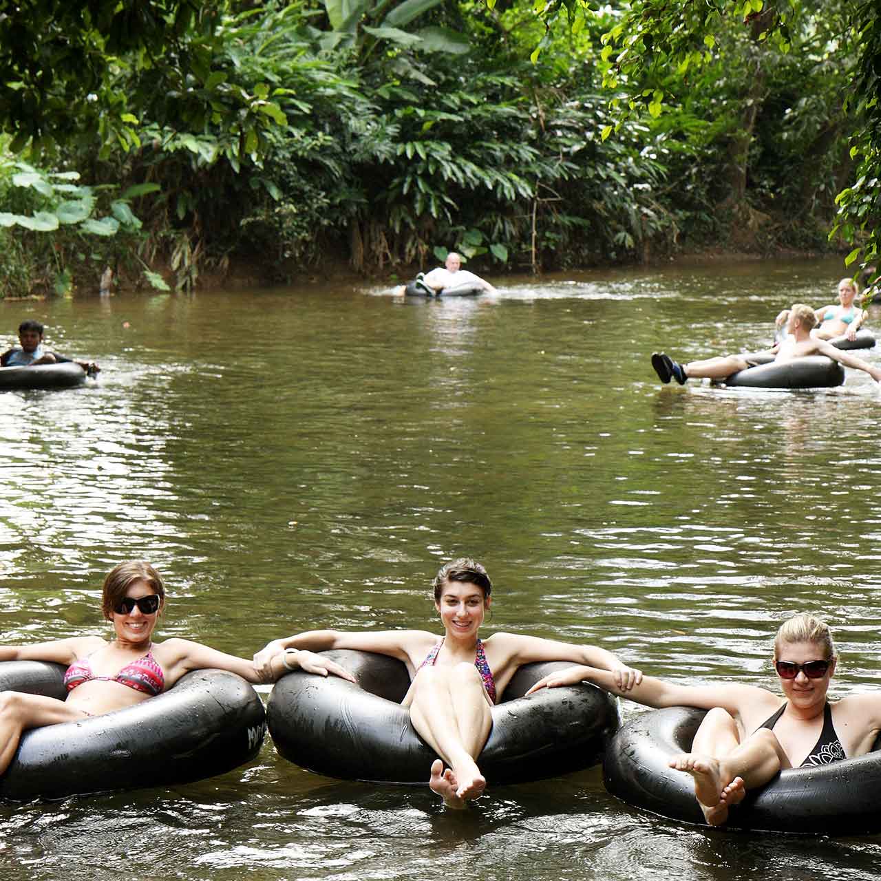 Floating down the river on a tube in Khao Sok