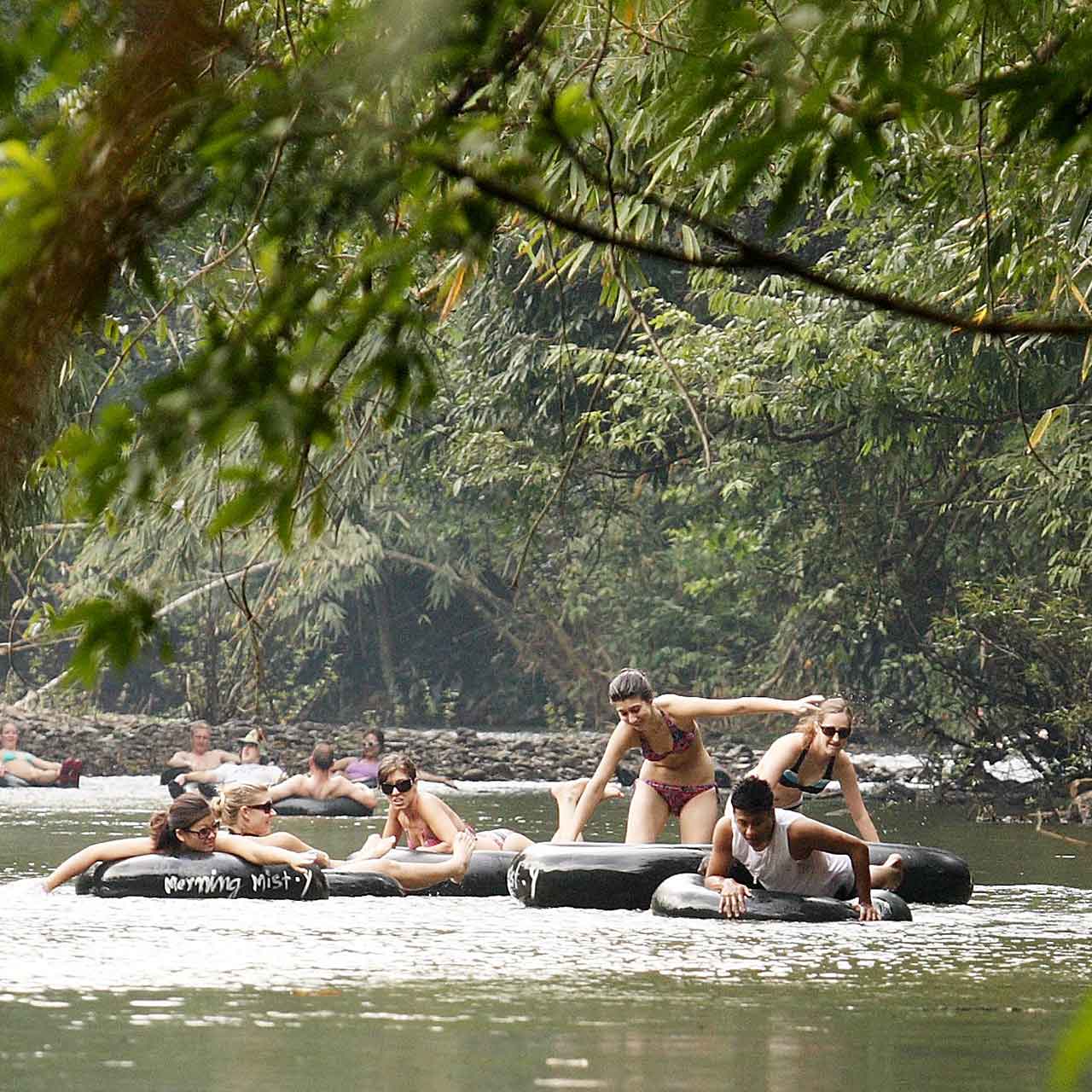 Floating down the river on a tube in Khao Sok