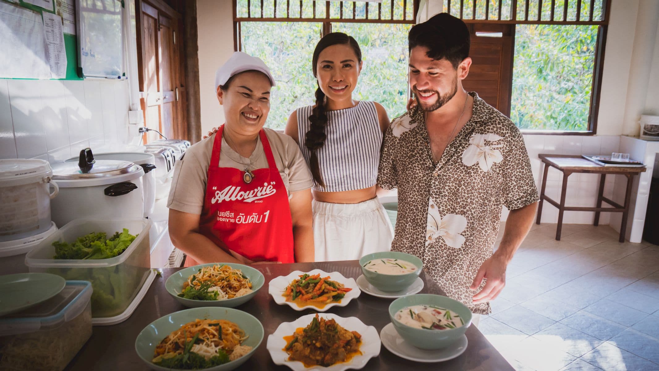 Preparing and cooking Thai food