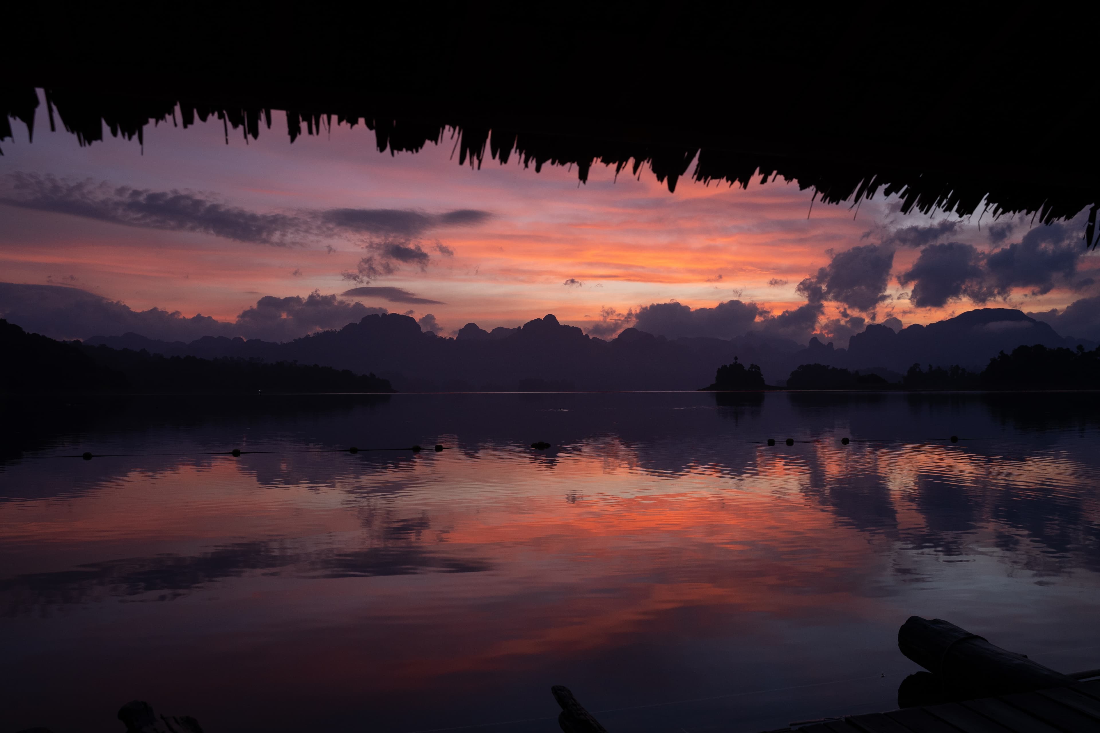 Sunset on Cheow Lan Lake