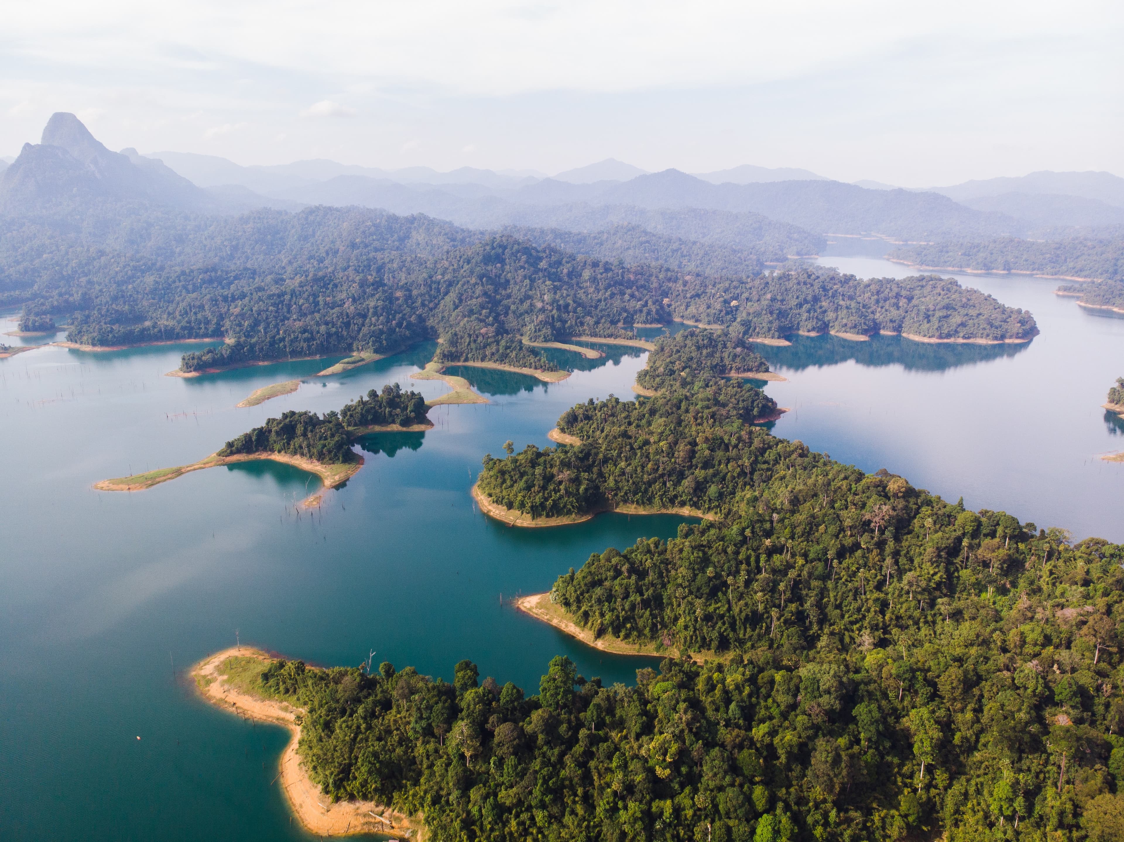 Aerial photography of Cheow Lan Lake and scenery