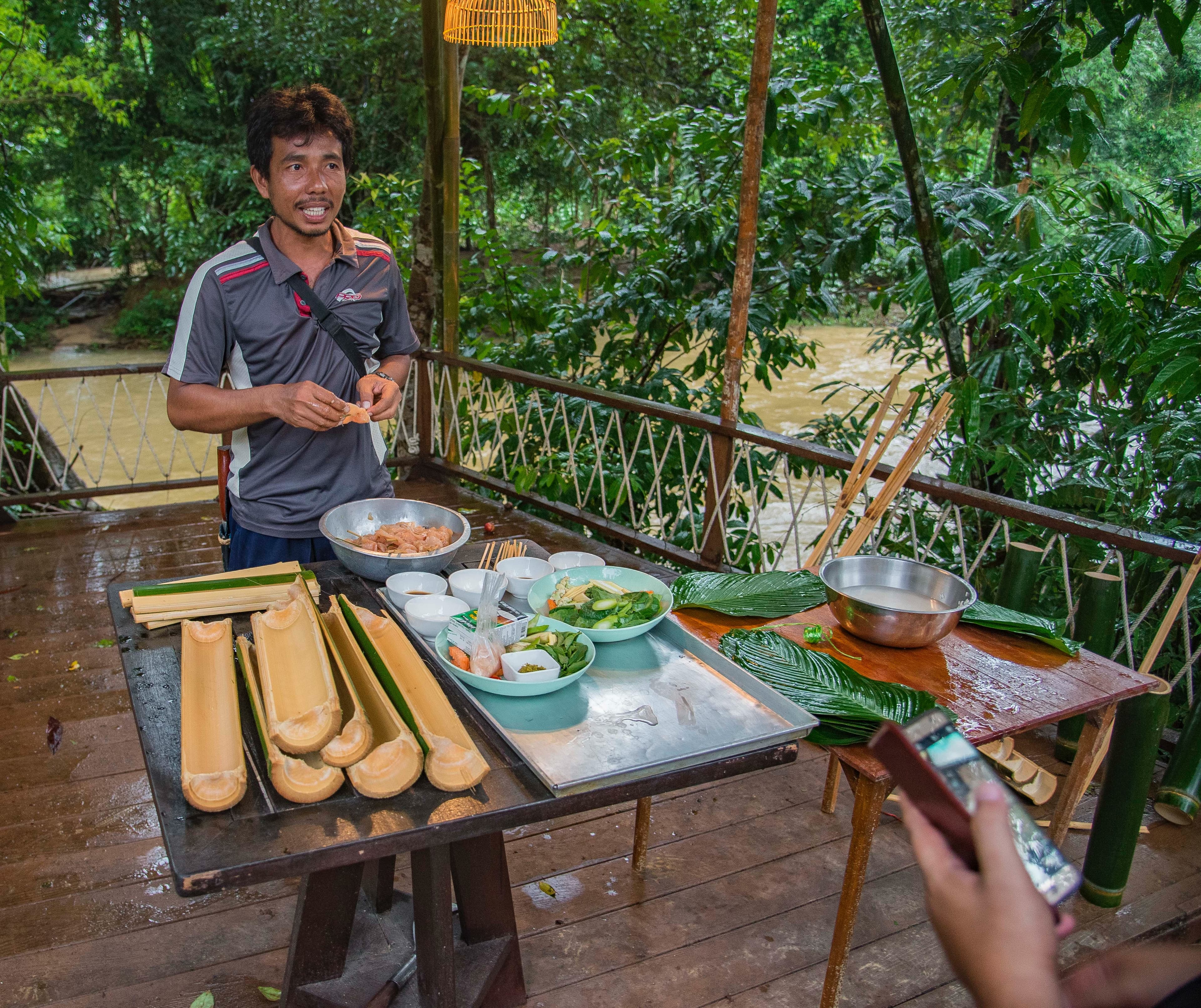 Learning to cook with bamboo in the jungle