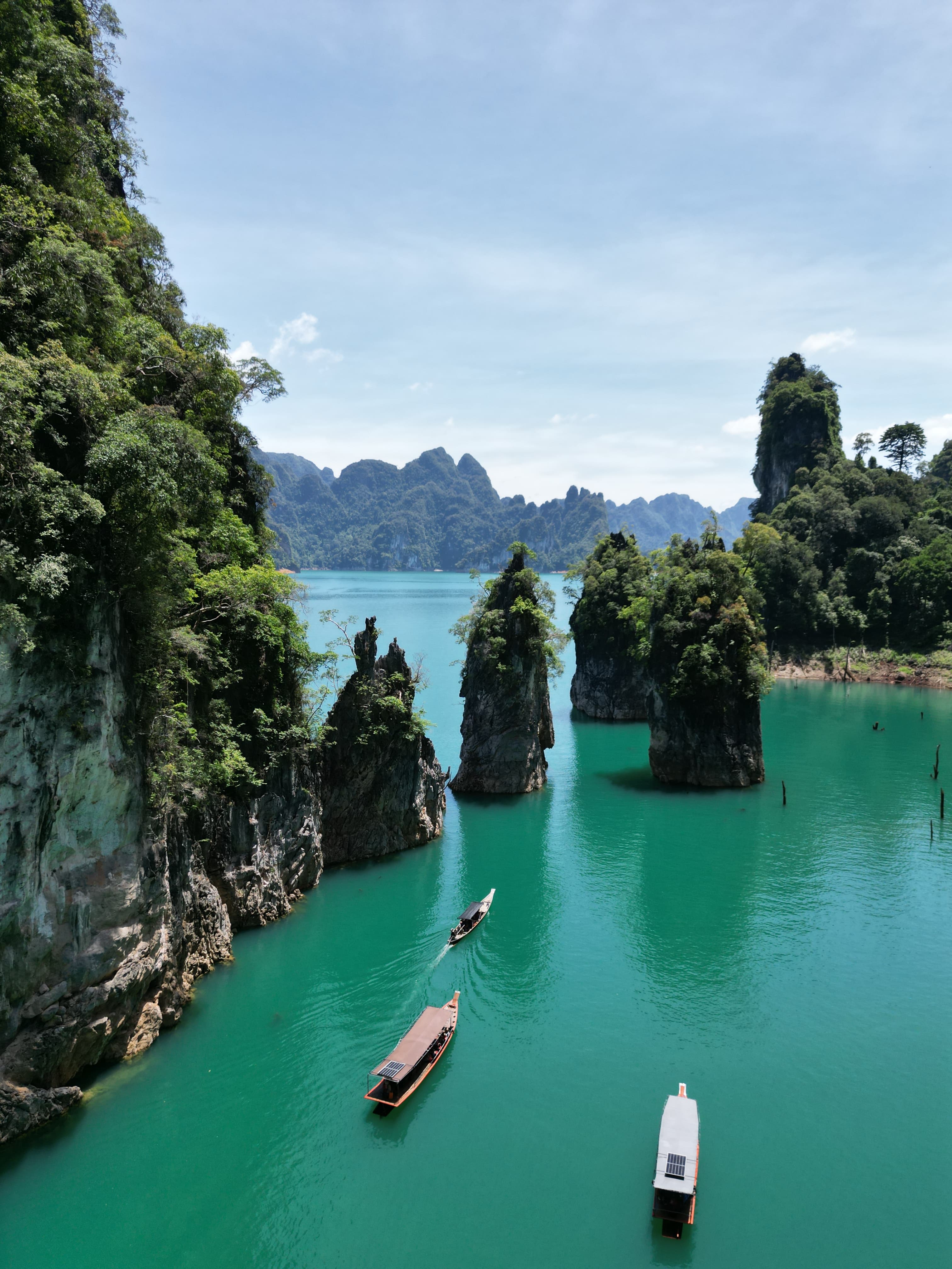 Boats on Cheow Lan Lake