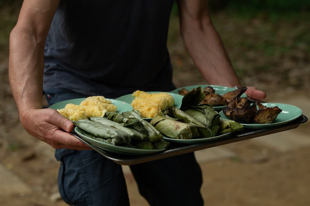 Thai food cooked in the jungle