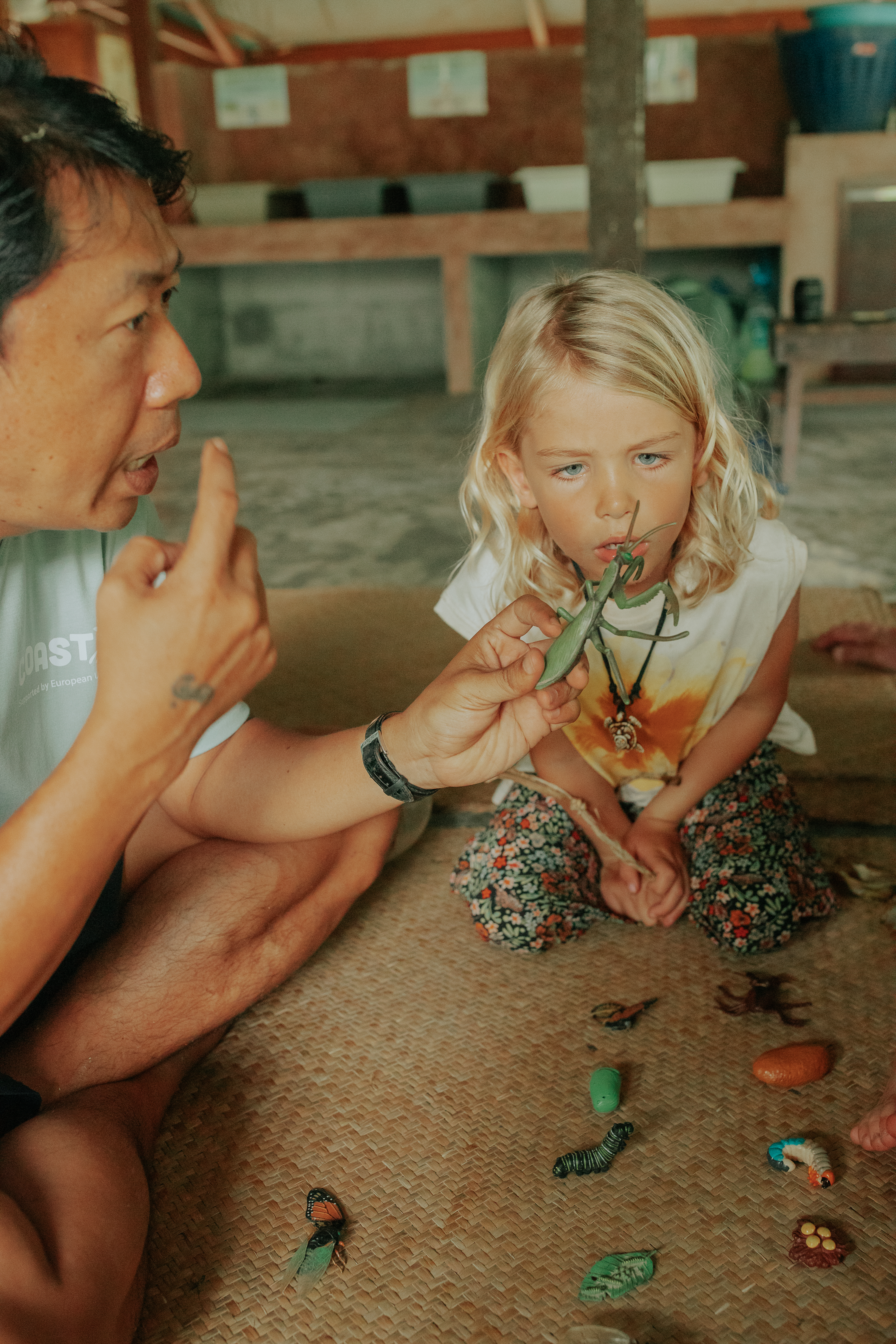 Bamboo rafting with kids